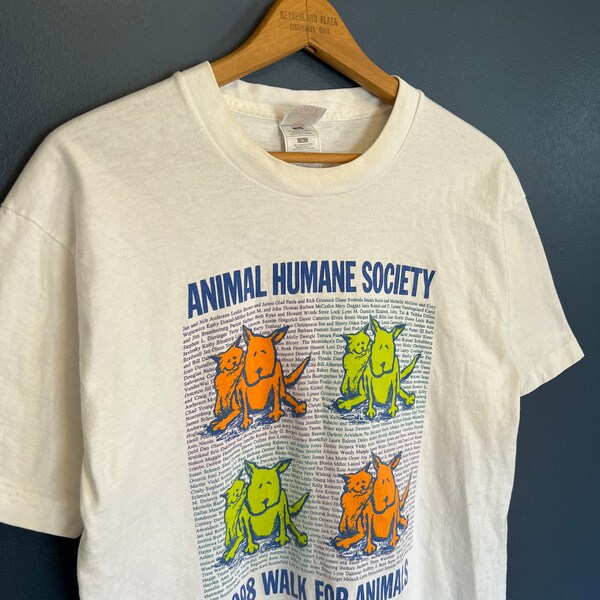 Vintage 90’s Animal Humane Society Walk For Animals Tee Size Large