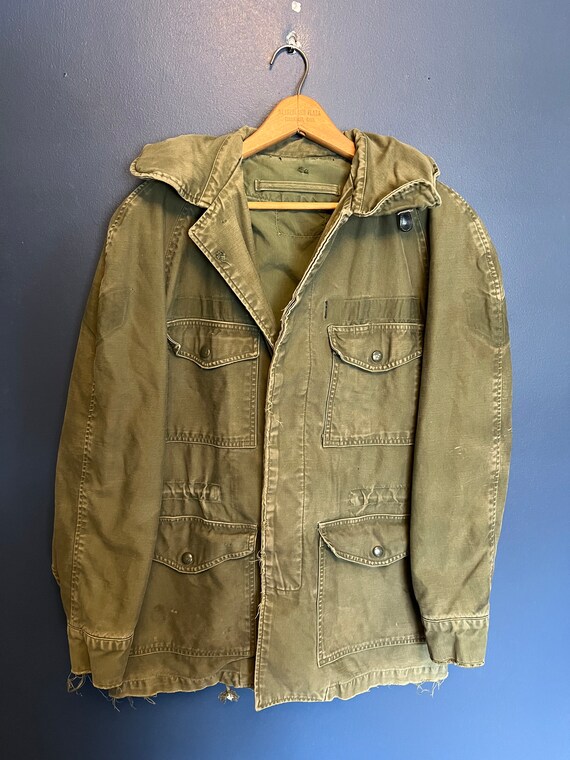 Vintage 60’s M60 Olive Green Army Field Jacket Si… - image 2