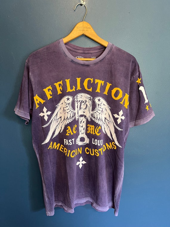 Vintage Y2K Affliction MC Club Tee Shirt Size Lar… - image 3