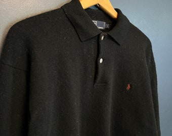 Vintage Y2K Polo Ralph Lauren Lambs Wolle Strickpullover Größe Large