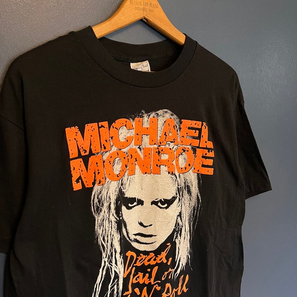 Vintage 80’s Michael Monroe Dead Jail Or Rock And Roll Band Tee Size XL