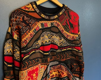 Vintage 90’s Coogi Australia Outback Koala 3D Knit Wool Sweater Size Medium