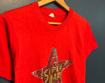 Vintage 70’s Super Dad Iron On Tee Size Small