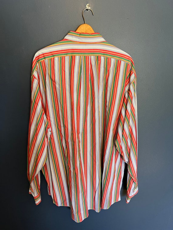 Vintage Y2K Polo Ralph Lauren Stripe Cotton Butto… - image 4