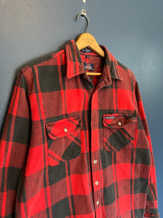 Y2K Dickies Cotton Plaid Flannel Size Large