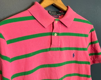 Vintage Y2K Polo Ralph Lauren Stripe Polo Shirt Size Medium