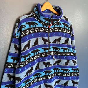 Vintage Y2K Jack Wolfskin Wolf Graphic Fleece Size XL