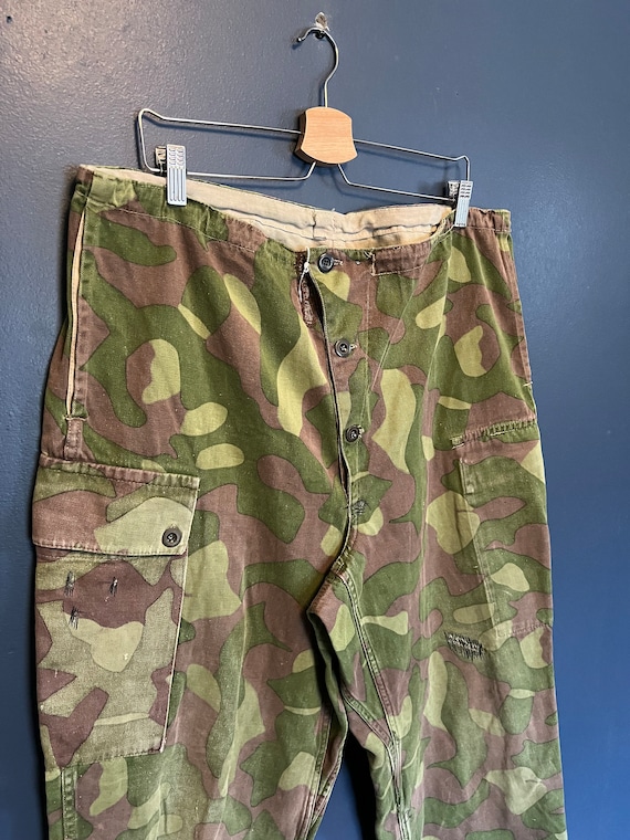 Vintage 60s/70s Swedish Military Splinter Camo Over Pants Size XXL 