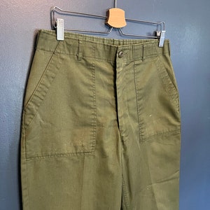 Vintage 70’s OG 507 US Army Olive Green Cotton Pants Size 36/29