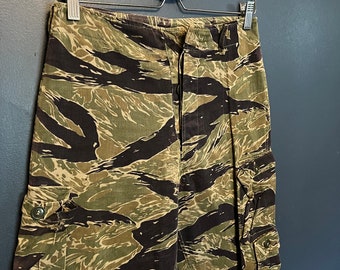 Vintage 60er Vietnam Krieg Tiger Streifen Baumwoll Camoflauge Hose Größe 30/29