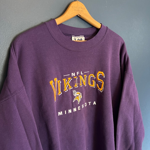 Vintage 90’s Lee Sport Minnesota Vikings Football Crewneck Size XL Distressed