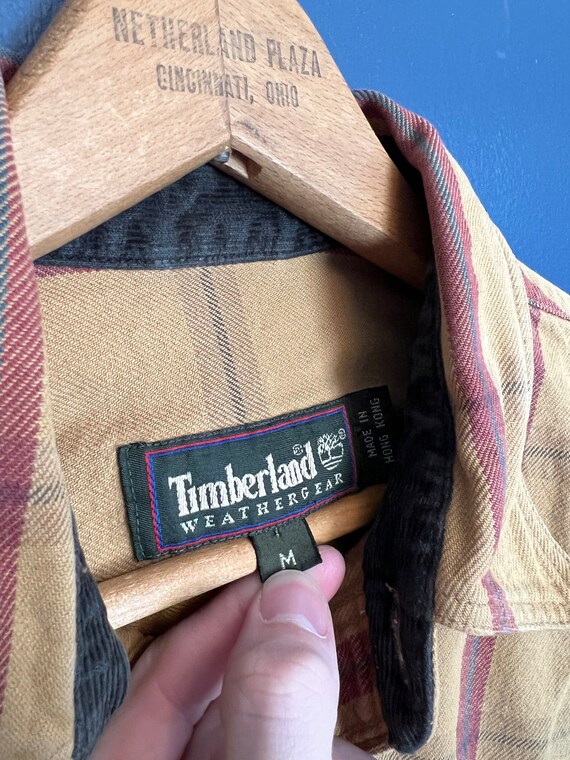 Vintage 90’s Timberland Cotton Plaid Flannel Size… - image 2