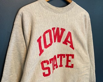 Vintage 80’s Iowa State Two Tone Champion Reverse Weave Crewneck Size XL