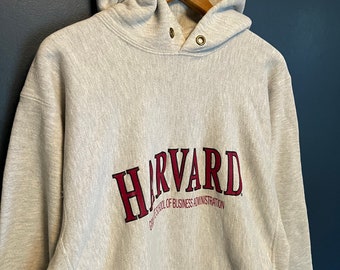 Vintage 90’s Champion Reverse Weave Harvard University College Hoodie Size XXL