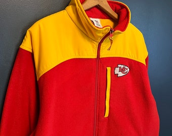 Vintage Y2K NFL Football Kansas City Chiefs Fleece Zip Sweatshirt Size L/XL