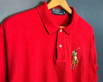 Vintage Y2K Polo Ralph Lauren Big Pony Polo Shirt Size Medium