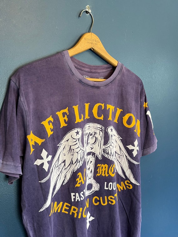 Vintage Y2K Affliction MC Club Tee Shirt Size Lar… - image 1
