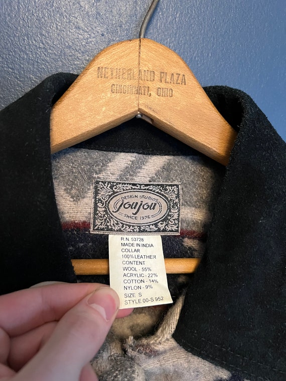 Vintage 90’a JouJou Aztec Wool Chore Coat Size Sm… - image 2