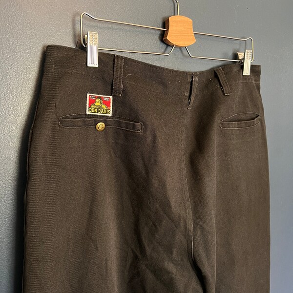 Vintage 90’s Ben Davis Cotton Black Work Pants Size 36