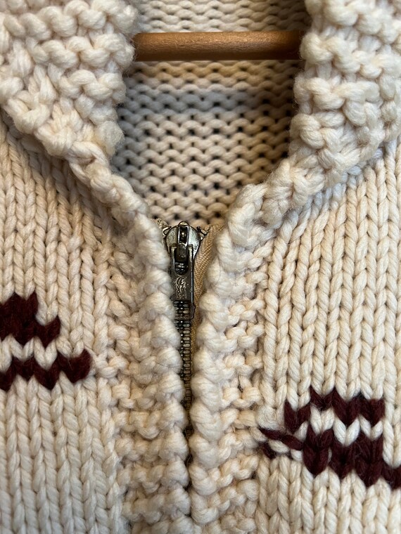 Vintage 70’s Deer Graphic Knit Cowichan Cardigan … - image 2