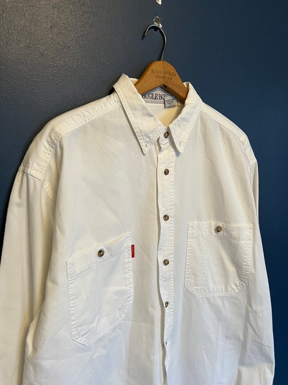 Vintage 90’s Bugle Boy White Cotton Button Up Size
