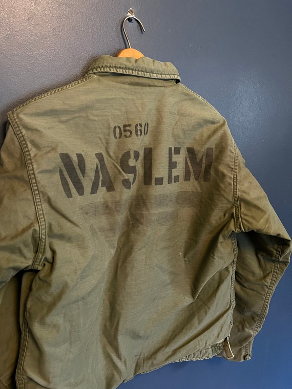 Vintage 70’s USN A-2 Deck Jacket Stenciled Size M… - image 1