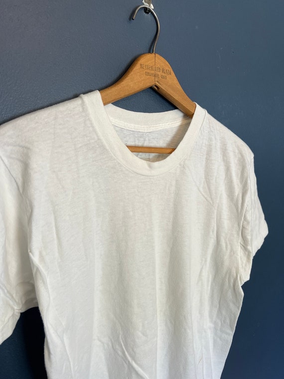 Vintage 70’s Combed Cotton Blank White Tee Size M… - image 1