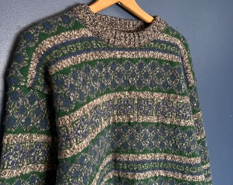 Vintage 90’s Eddie Bauer Wool Knit Pattern Sweater Size S/M