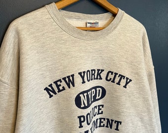 Vintage Y2K NYPD Police Grey Crewneck Size XL