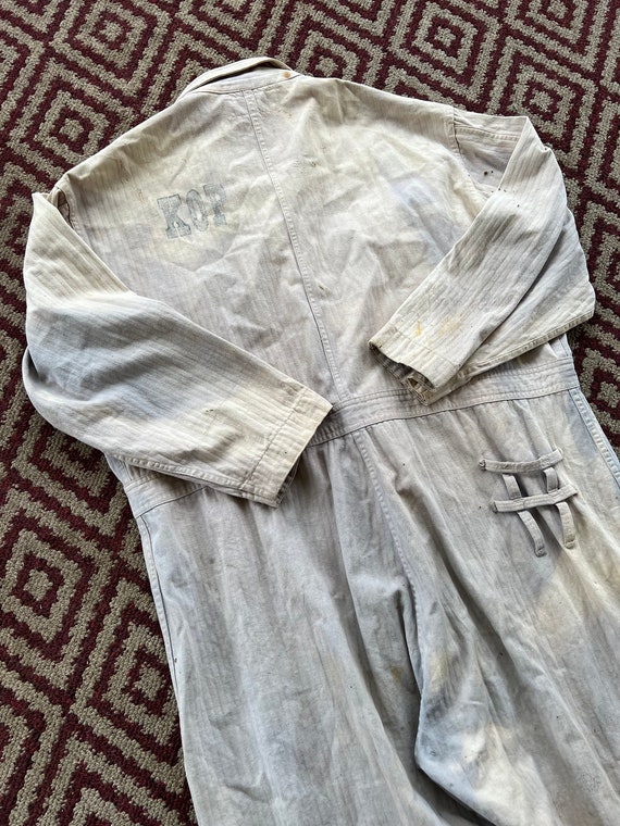 Vintage 60’s Stenciled Cotton Sun Fade Coveralls S