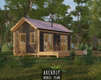 Tiny House Plan: 12x24 Cabin Architectural Drawings (PDF Download, IRC Compliant)
