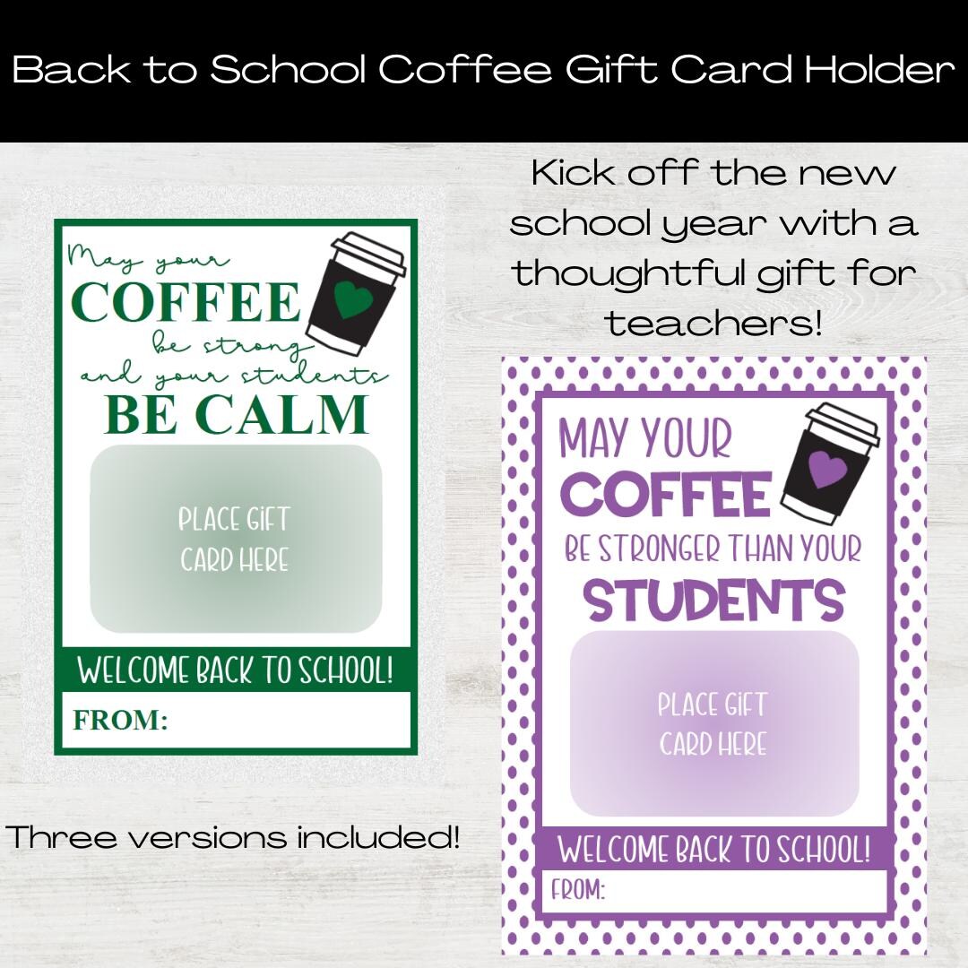 Back to School Teacher Gift Card Holder - Coffee - Etsy