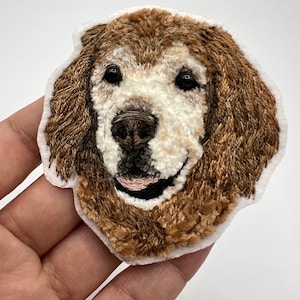 Custom Pet Portrait Patch: Handmade Dog Memorial Gift