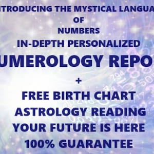 RELATÓRIO DE NUMEROLOGIA personalizado e aprofundado, leitura astrológica de mapa natal, linguagem dos números, leitura psíquica, entrega no mesmo dia