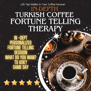 Terapia divinatoria approfondita con il caffè turco, personalizzata, guida spirituale, lettura psichica, stesso giorno, molto dettagliata