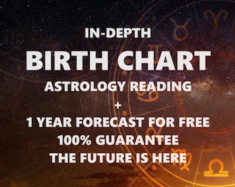 In Depth Natal Chart Reading, Birth Chart Astrology Reading, Full Personalized Natal Chart Analysis, Astrology Reading Report, same day