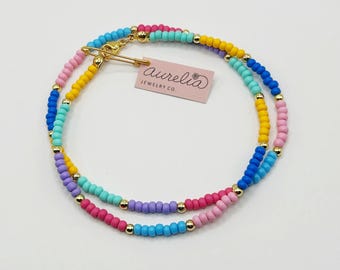 Rainbow beaded necklace