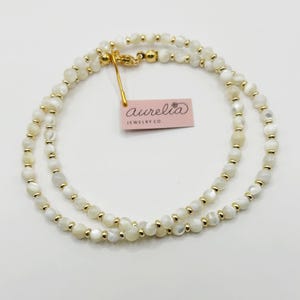 Mother of Pearl and gold necklace
