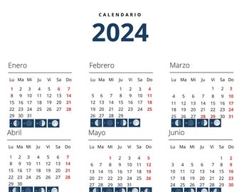 CALENDAR 2024 - With Holidays and Lunar Calendar!