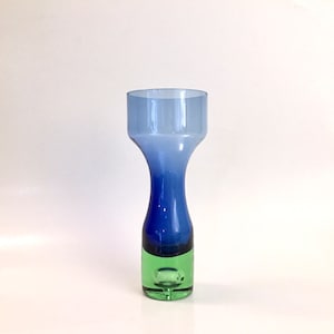 Bo Borgstrom Aseda Blue & Green Swedish Glass Vase