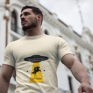 UFO Western Mashup Shirt, Retro Cowboy Tee, Vintage Rodeo T-Shirt, Wild West Oversized Tee, Unisex Style