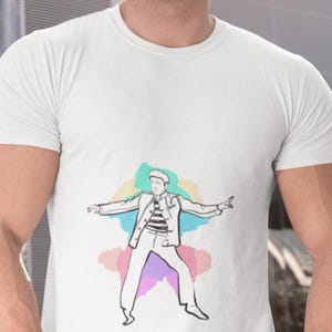 Watercolor Elvis Presley T-Shirt: Hand-Drawn Retro Rock & Roll Tee