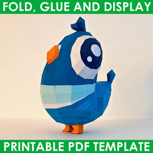 Bobby duvan mall 3D papperspyssel PDF DIY - Duva - Söt DIY fågeldjur