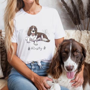 Custom Dog Portrait Shirt, Personalized Pet Memorial Gift, Cartoon Pet Shirt for Dog Moms & Dads,  Custom Pet Sketch T-Shirt, Pet Art Tshirt