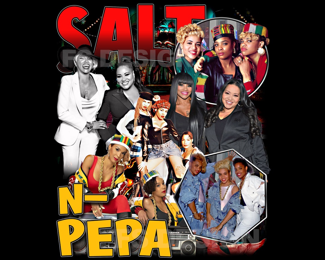Salt and Pepa PNG, Salt N Pepa DTF PNG, Old School Hip Hop, 80's Child