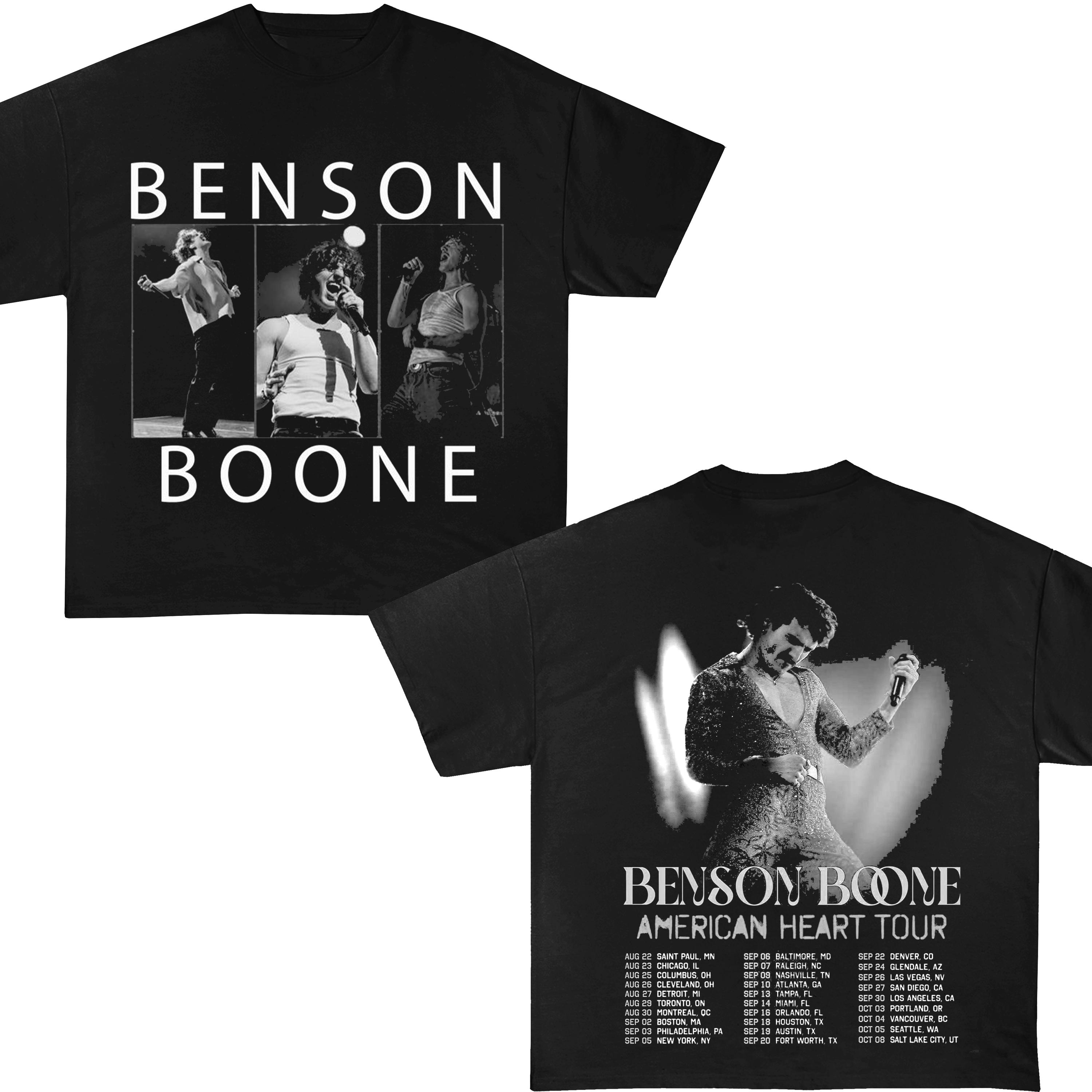 Benson Boone B&W American Heart Tour Shirt,benson Boone