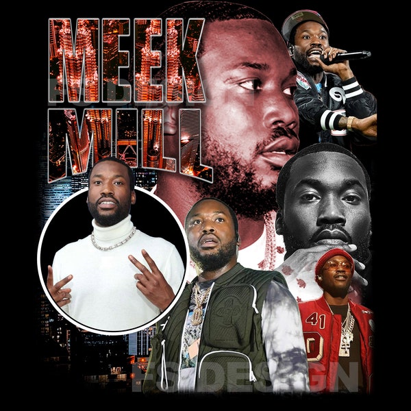 MEEK MILL Png / Shirt design, Ready to Print, bootleg t shirt design, vintage design, hiphop artist, rap tee design, rapper, 300 DPI