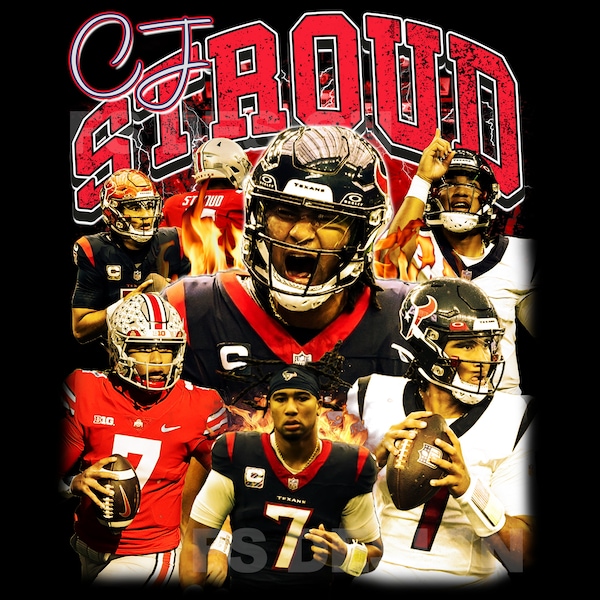 Cj Stroud T-Shirt Design PNG ,Digital Instant Download, 300.dpi