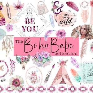 The Boho Babe Collection | Digital Stickers | Planner Stickers | Digital Planner Sticker Pack | Goodnotes Stickers | PNG Stickers