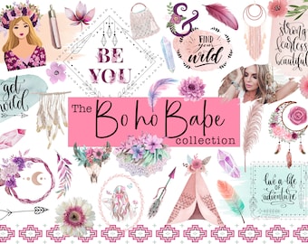 Adesivos Boho para Planner | Gráficos PNG em Aquarela (Download Digital)